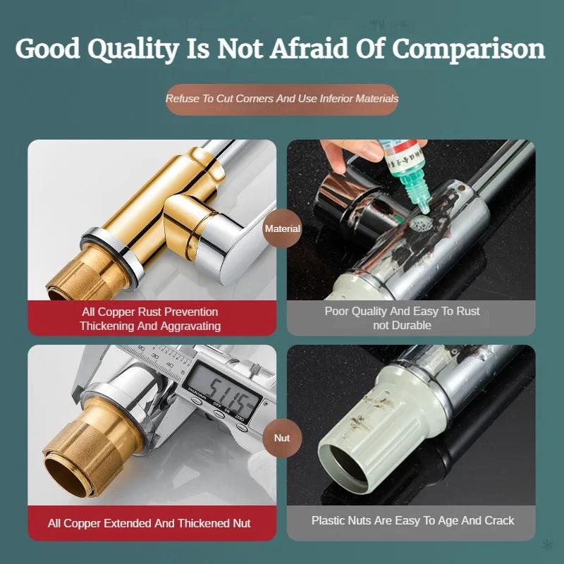 GEGVE Removable Kitchen Faucet  Flexible Head Hot Cold Faucets Tap Tap Mixer Manual Black for Kitchen Sink Adapted To Israel