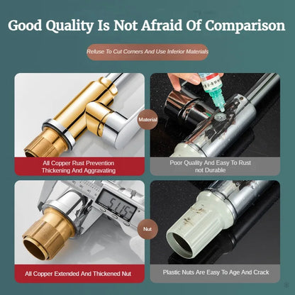 GEGVE Removable Kitchen Faucet  Flexible Head Hot Cold Faucets Tap Tap Mixer Manual Black for Kitchen Sink Adapted To Israel