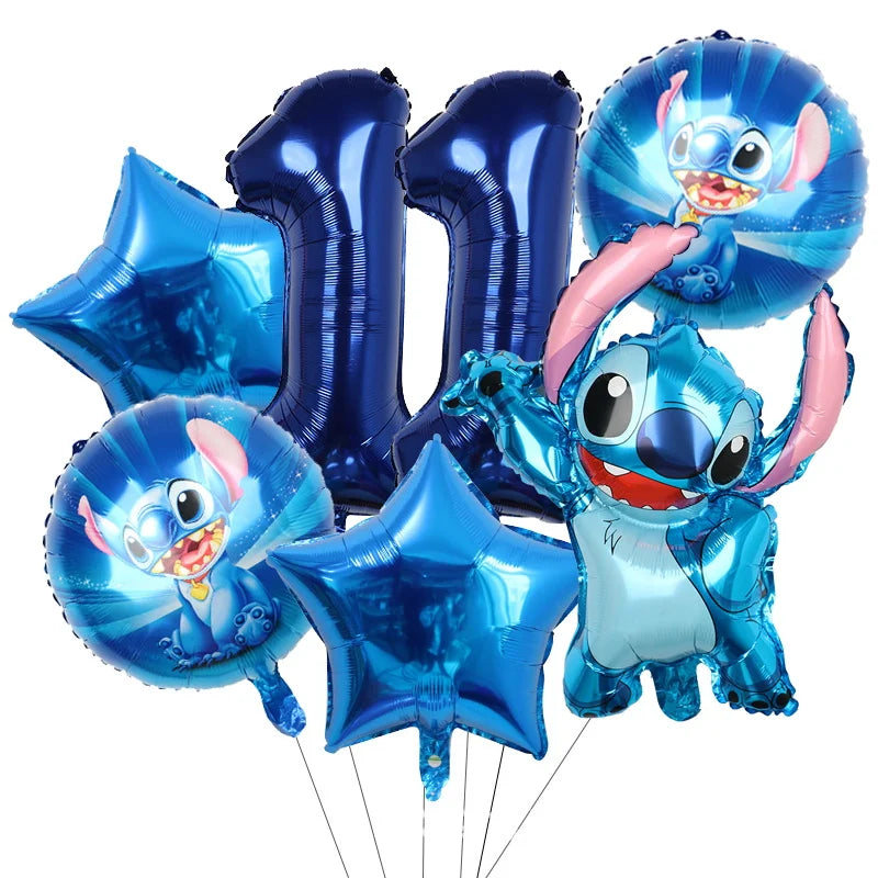 Stitch Party Supplies für Kinder Lilo und Stitch Geburtstag Party Dekorationen Luftballons Banner Tischdecke Hintergrund Geschirr.