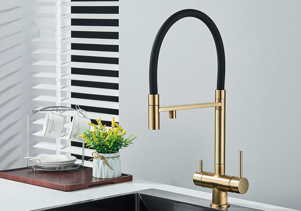 Black Grey Filtered Kitchen Faucet Water Filter Kitchen Faucets Filter Faucet Mixer Water Purification Water Drinking Water Taps