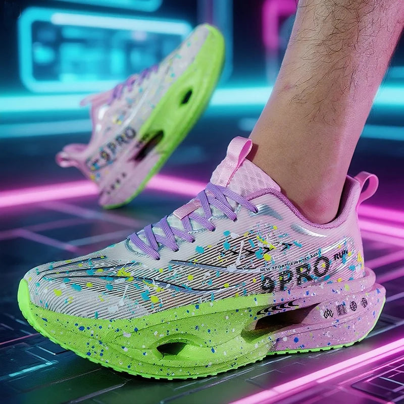 New Soft Sole Cushioning Men's Running Shoes for Women High-quality Road Jogging Shoes Light Comfy Sneakers Reflective Night Run