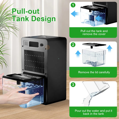 LOEFME 3.0L Air Dehumidifier Portable Mute Moisture Absorbers Machine Air Dryer Deodorizer Dryer For Home Bedroom Office Kitchen.