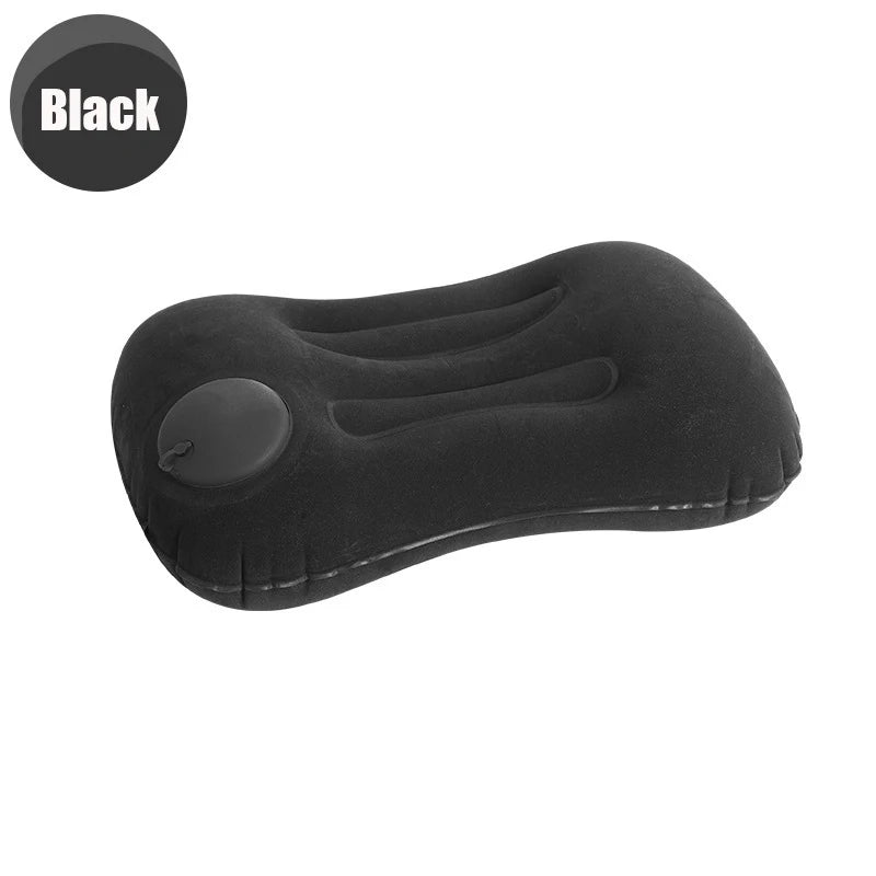 portable Inflatable Square Pillow Flocking travel neck pillow foldable waist pillow Comfortable Travel Camping Plane Pillow 1PC.