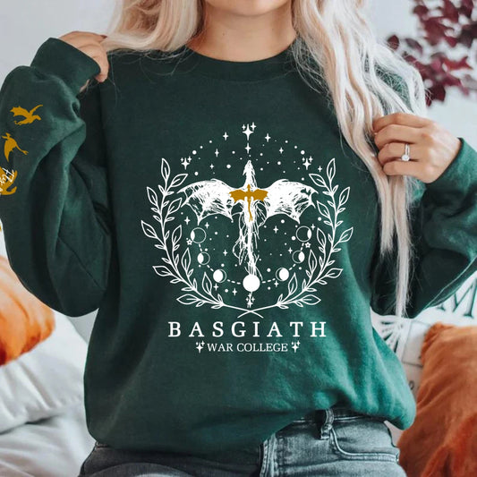 Fourth Wing Sweatshirt Basgiath War College Sweatshirt Women Graphic Hoodies Riders Quadrant Fantasy Reader Bookish Pullover Top.