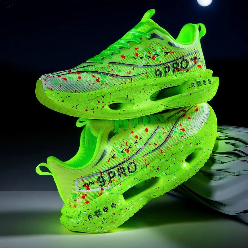 New Soft Sole Cushioning Men's Running Shoes for Women High-quality Road Jogging Shoes Light Comfy Sneakers Reflective Night Run.