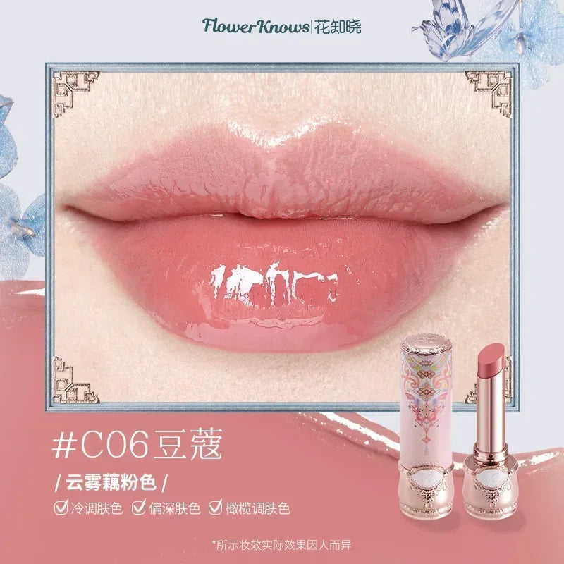 Flower Knows Butterfly Cloud Collar Collection Cosmetics Water Non Stick Cup Lipstick Lght Film-forming Solid Lip Gloss Makeup