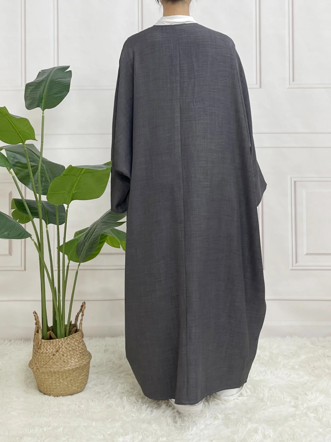 Split Sleeve Open Abaya Kimono Comfort Minimalist Muslim Outfit Islamic Clothing Modest Fashion Without Slip Dress.