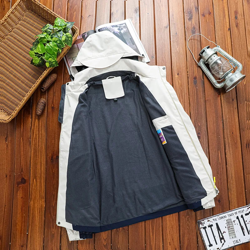 CHRLCK Men's Waterproof Hiking Jacket Women Windproof Windbreaker Breathable Camping Hunting Running Trekking Fishing Coats.