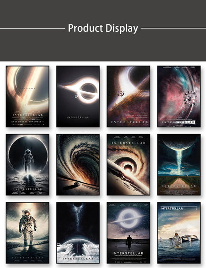 Interstellar Movie Poster Astronaut Outer Space Canvas Wall Art Print Mural Home Decor Movie Lover Gift Unframed.