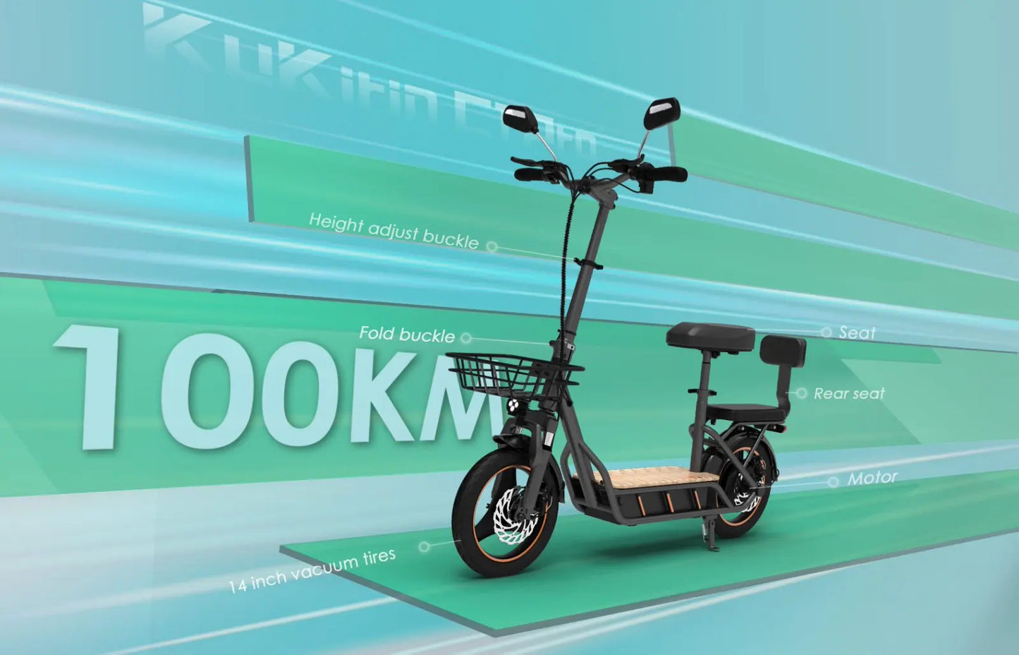 KuKirin C1 Pro Foldable Adult Electric Scooter with Seat E-Scooter 45 km/h Electric Kick Scooter 500W Skateboards Kickboard.
