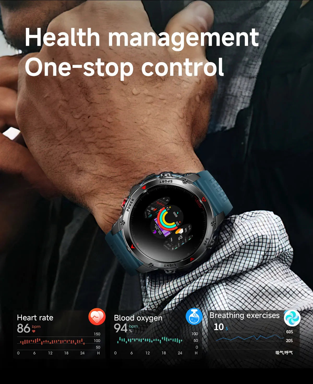 Military Professional Swim Sport Smartwatch Men 3ATM Waterproof Dual-band GPS Outdoor Adventure Watches Heart Rate BT Call Clock.