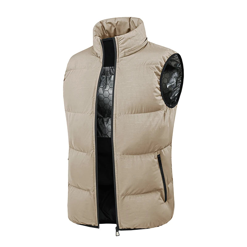 New Men Autumn Thicken Sleeveless Vests Jacket Coat Mens Winter Warm Detachable Hat Outwear Waistcoat Hooded Vest Jacket Male.