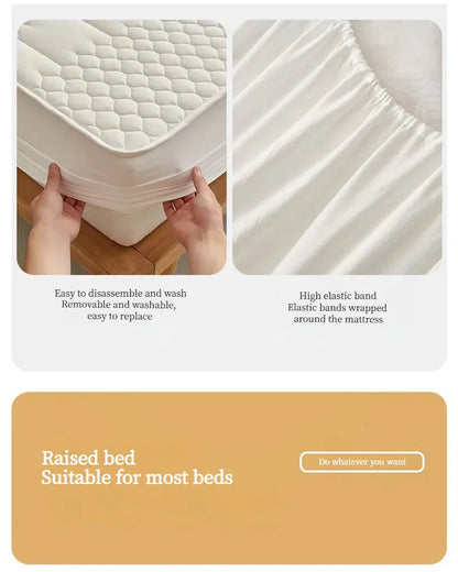 WASART King Size Double Bed Quilted Waterproof Mattress Protector Cover Elastic Fitted Sheet Protection Pad Thick Bedspread 150.