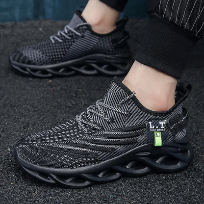 YRZL Männer Sport Laufen Schwarz Jogging Schuhe Casual Turnschuhe Outdoor Atmungsaktive Mesh Frauen Licht Stoßdämpfung Schwarz Tennis