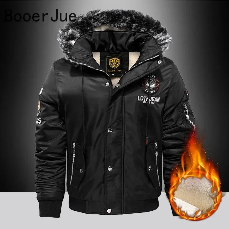 Thick Down & Parka Coat Oversize Plus Velvet Thick 2025 Brand Keep Warm Winter Men's Black Blue Red  Padded Jacket Coat Men.
