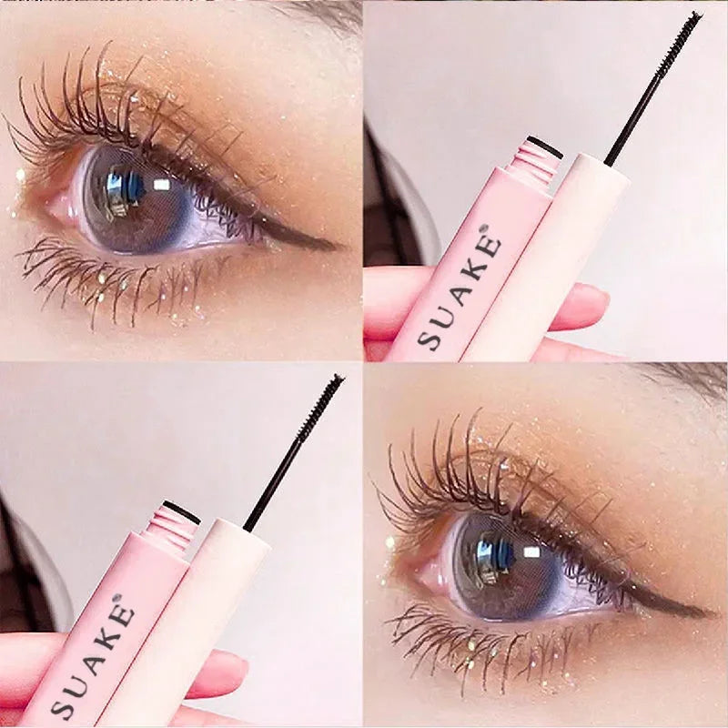 Ultra-fine Mascara Curling Thick Lengthening Eyelash Mascara Waterproof Non-smudge Brown Natural Curl Mascara Makeup.