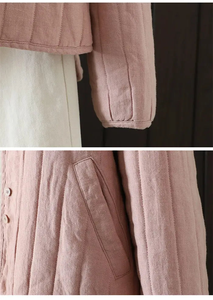 2023 Retro Kunst Winter kurze Jacke Frauen einfarbig personal isierte vielseitige lose lässige Baumwoll mantel geste ppte Tops z4260