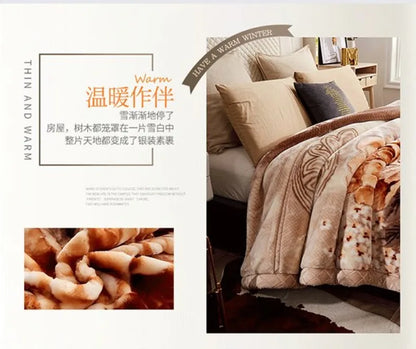 Two People Simple Geometric Printed Blanket Autumn Winter Bedroom Office Nap Quilt Anti Static Machine Washable Bedding Sheets.