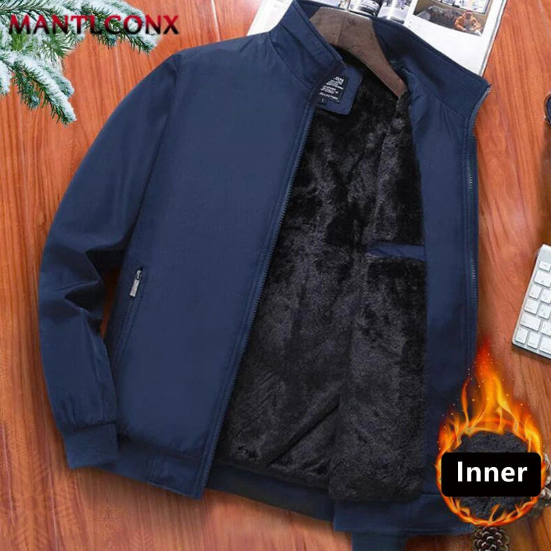 New Thicken Winter Jackets for Men's Winter Coats Warm Fleece Inner Jacket Men Business Stand Collar Parkas Man Outerwear L-3XL.