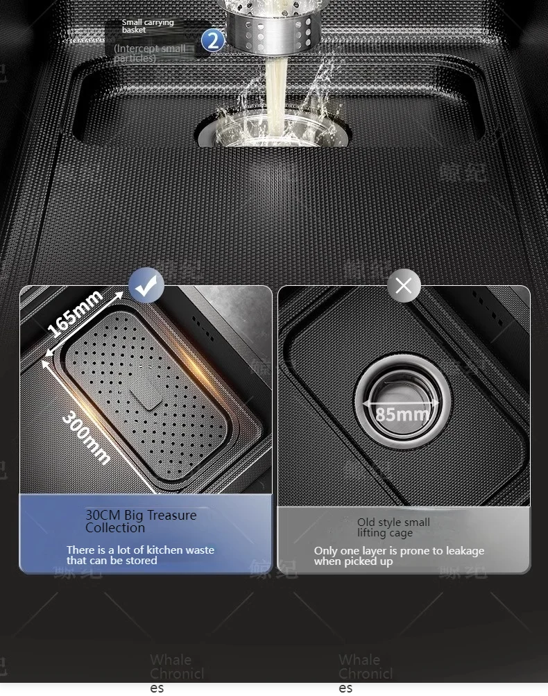 Stainless Steel Kitchen Sink Gray Household Large Single Slot Wash Vegetables and Dish Basin Multifunctional Dish Basin Sink