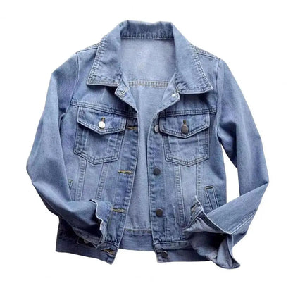 Frauen Denim Jacke einreiher Brust Klappe Tasche Jacke Langarm Dünne Kurze Mantel Retro Damen Denim Jacken Oberbekleidung