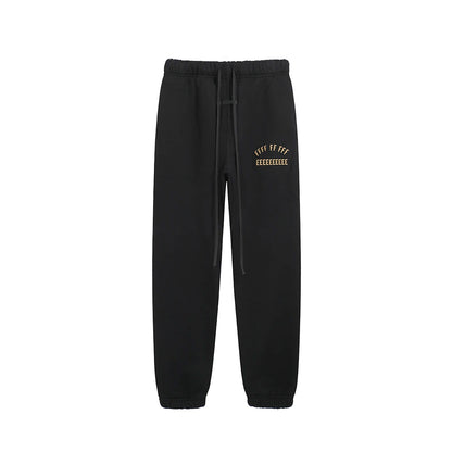 Fashion Streetwear Double Line Letter Print Sweatpant Top Quality Thick Fleece Drawstring Casual Pant Men Women Loose Sweatpants.