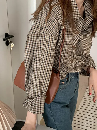 Fashion Casual Women's Plaid Shirt Autumn New Boutique Ladies Blouse and Tops Female Long Sleeve Blouses Clothes
