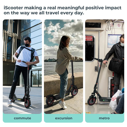 ISCOOTER I9 MAX Adult Electric Scooter 500W motor E-Scooter 36V10AH 10" Honeycomb Solid Tires Foldable EScooter.