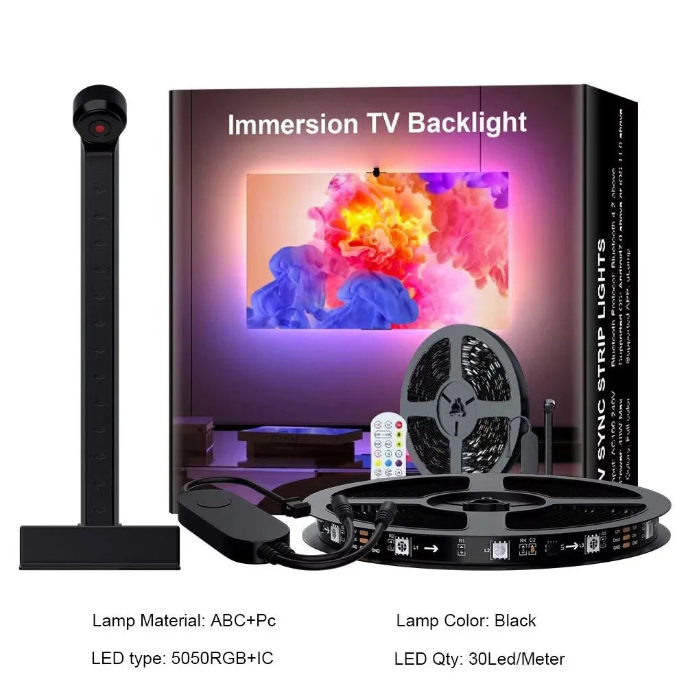 PC/TV LED-Hintergrundbeleuchtung RGBIC LED-Streifenlicht mit Farbpflückungssensor App-Steuerung Musiksynchronisierung Intelligentes RGB-Licht für Gaming-Atmosphäre.