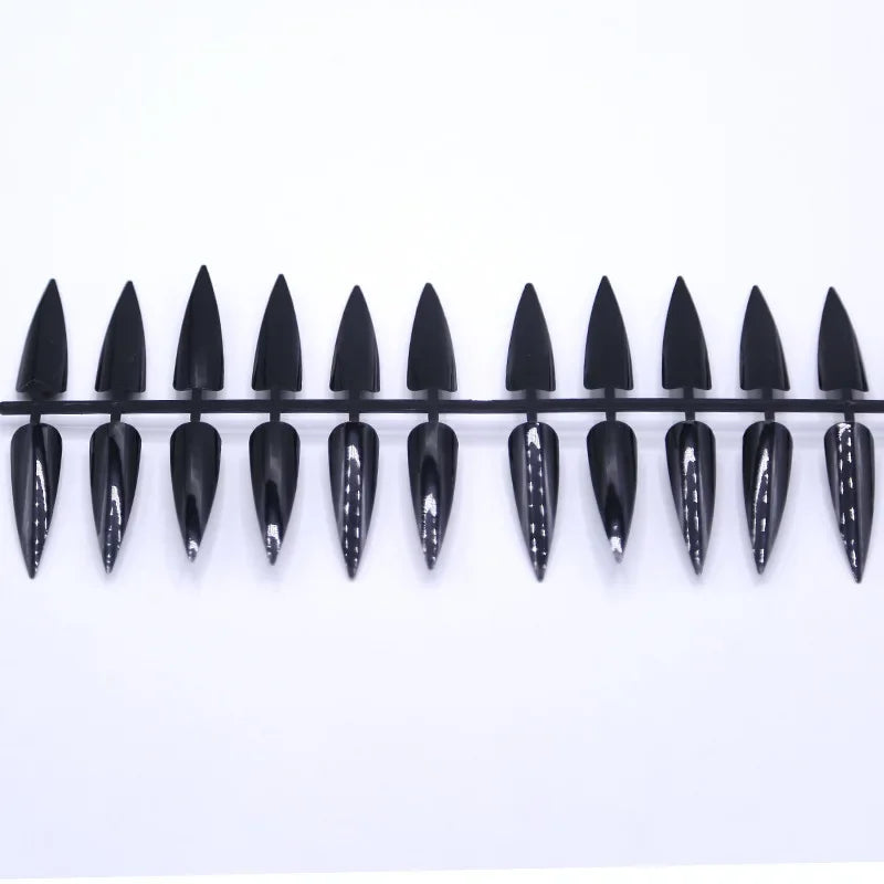 240Pcs Nail Art Set Clear Natural Full Cover Oval Sharp End Stiletto Long False Nails Tips for Artificial Manicure in Salon.