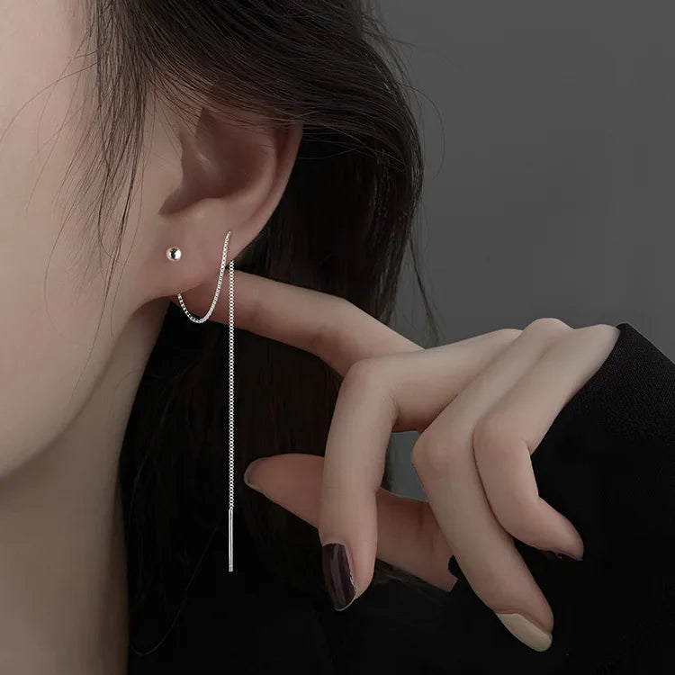 Korean Cute Ear Piercing Water Drop Earrings for Women Crystal Short Tassel Hypoallergenic Female Earrings Party Jewelry Brincos