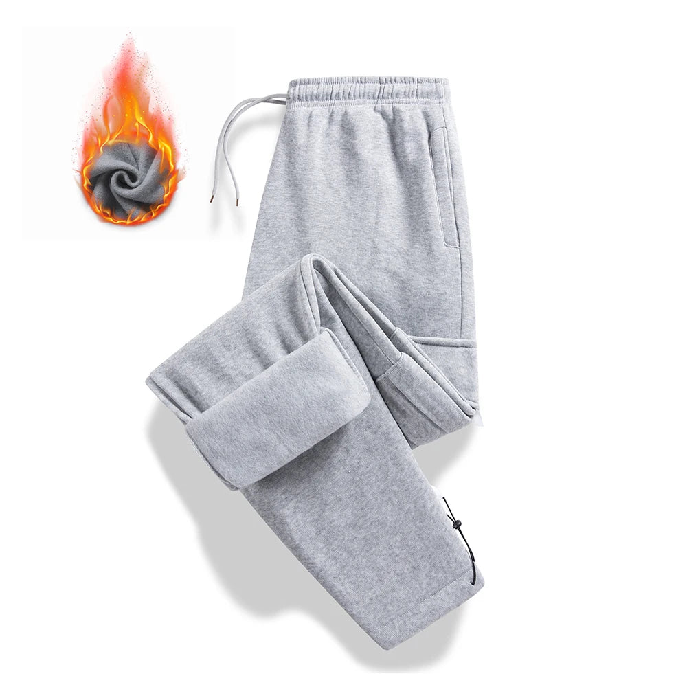 Men's Fleece Lined Casual Sports Long Pants Workwear Drawstring Jogging Pants Casual Multi Pockets Baggy Pants Men's Sweatpant.