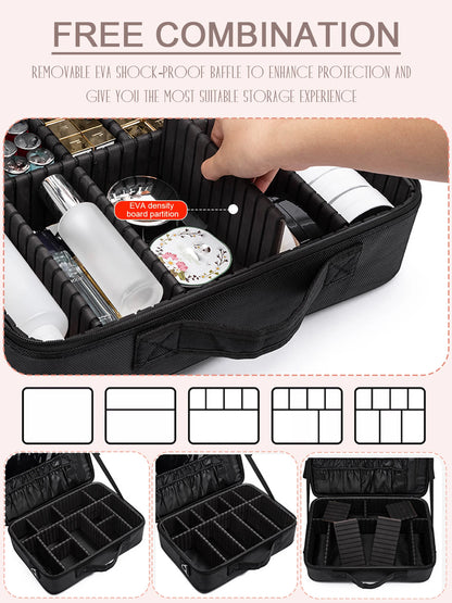 Three-layer Cosmetic Case Large Waterproof Oxford Cloth Manicure Makeup Toolbox,Travel Underwear Storage Box.