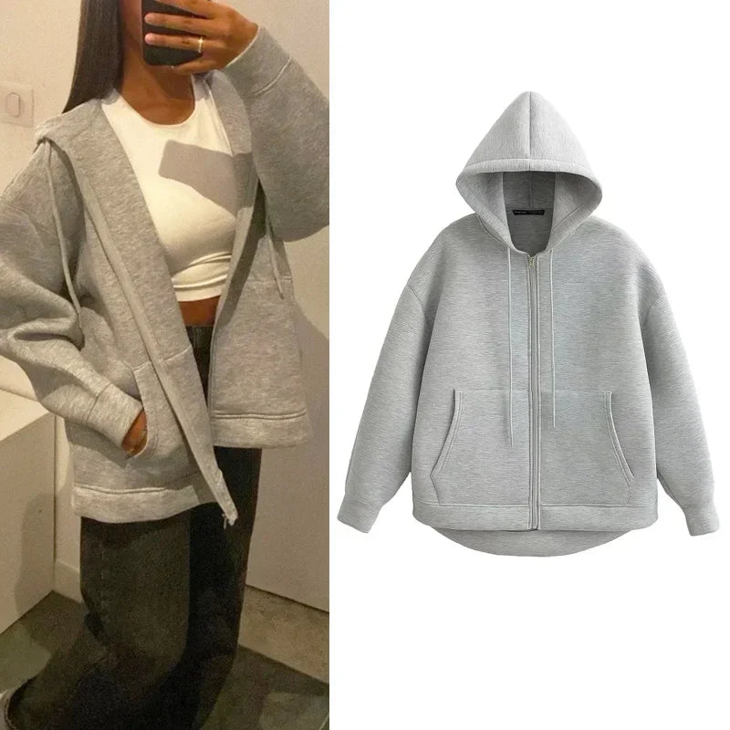 Neue Damen Casual Pocket Langarm Jacken Schwarz Bomber Varsity Jacke Mantel 2024 Herbst Damen Mode Kapuzenpullover