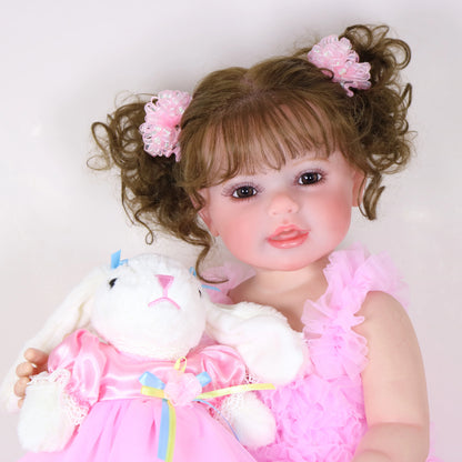 Reborn Toddler Girl Doll -22 inch Happy Dance with 3D Painted Skin Visible Veins and Soft Full Vinyl with Rooted Hair/Christmas.