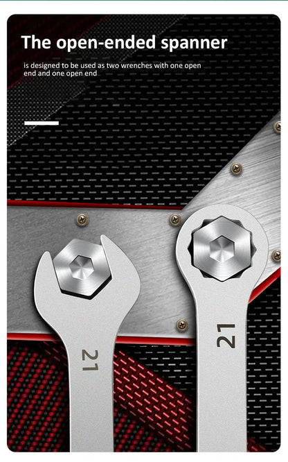 Ultradünner Schraubenschlüssel-Satz mit offenem Ende, 6–27 mm, Pflaumenschlüssel-Kombination, universelles Ratschenschlüssel-Set mit zwei Köpfen, Auto-Reparaturwerkzeuge