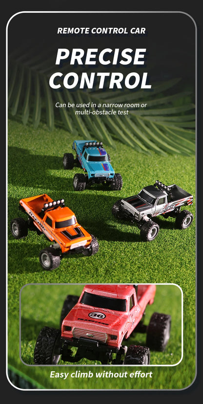 RC 1/64 Speed Mini Off-Road Climbing Car Alloy Cool Appearance Light Shock Absorption With LED Light Toy For Children's Gift.