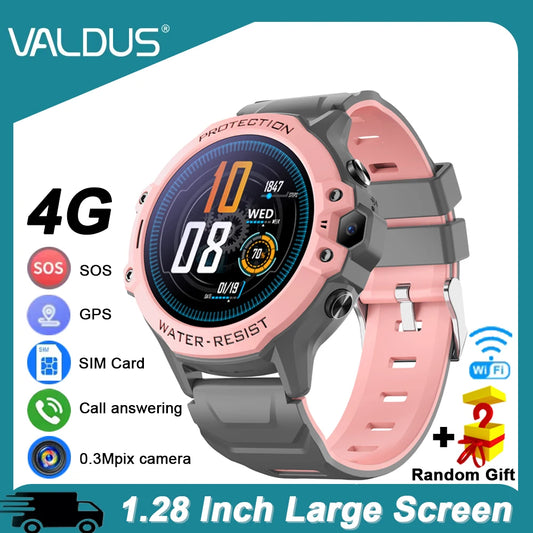 VALDUS 2025 New VK55 4G Children Smartwatch SOS Emergency Call GPS Electronic Fence 0.3 Mpix Camera SIM Card Children Smartwatch.