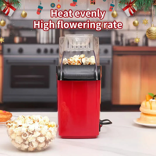 Electric Portable Popcorn Maker Fully Automatic Home Popcorn Popper Hot Air Popcorn Machine Healthy No Oil Mini Popcorn Maker.