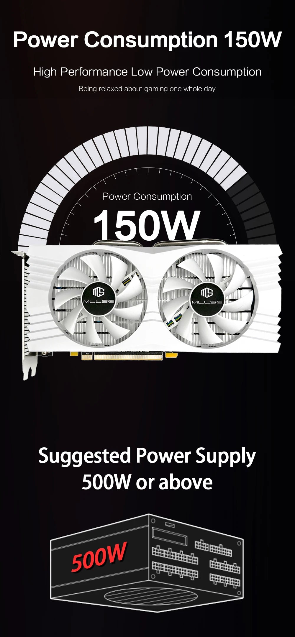 MLLSE AMD RX 580 8GB 2048SP Gaming Graphics Card GDDR5 256Bit PCI-E 3.0 ×16 8Pin Radeon GPU Rx 580 Video Card Placa De Video