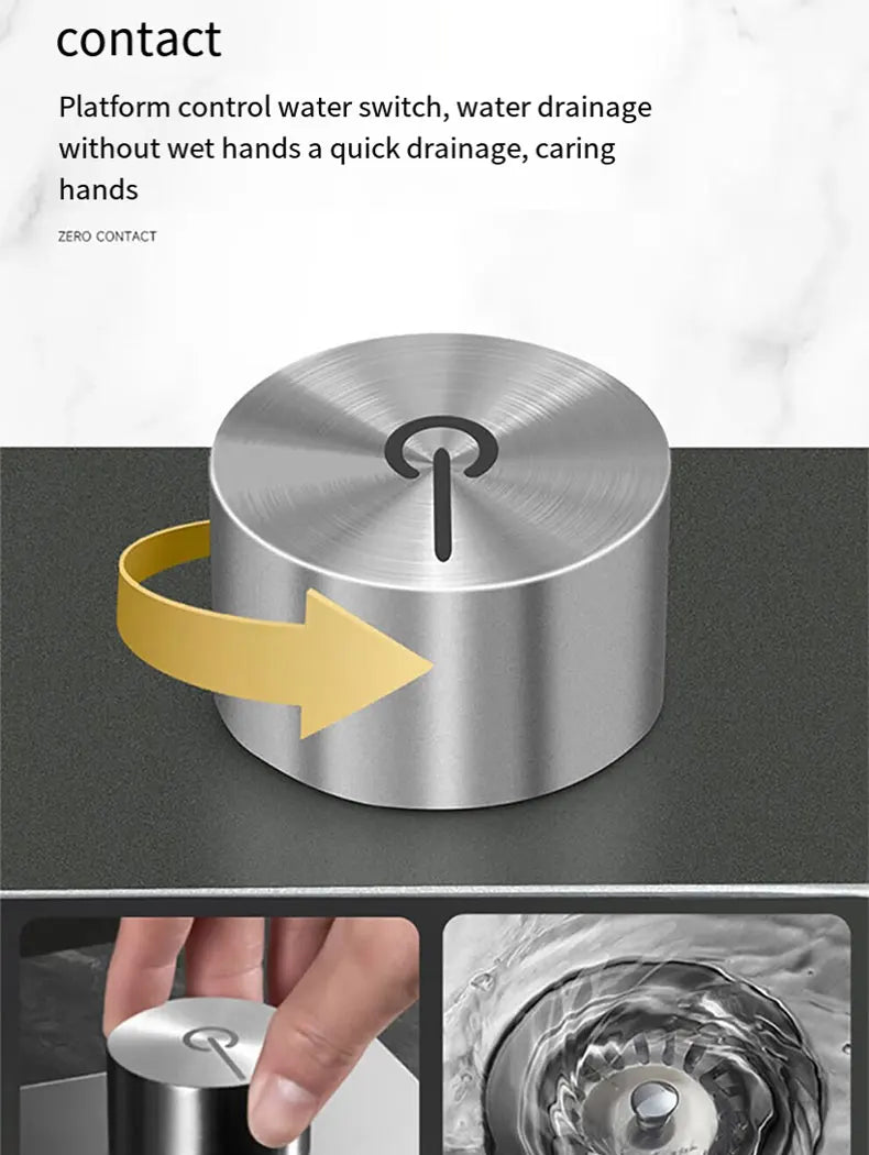 Kitchen Sink 304 Stainless Steel Rain Waterfall Single Trough Honeycomb Large Single Trough Washing Basin