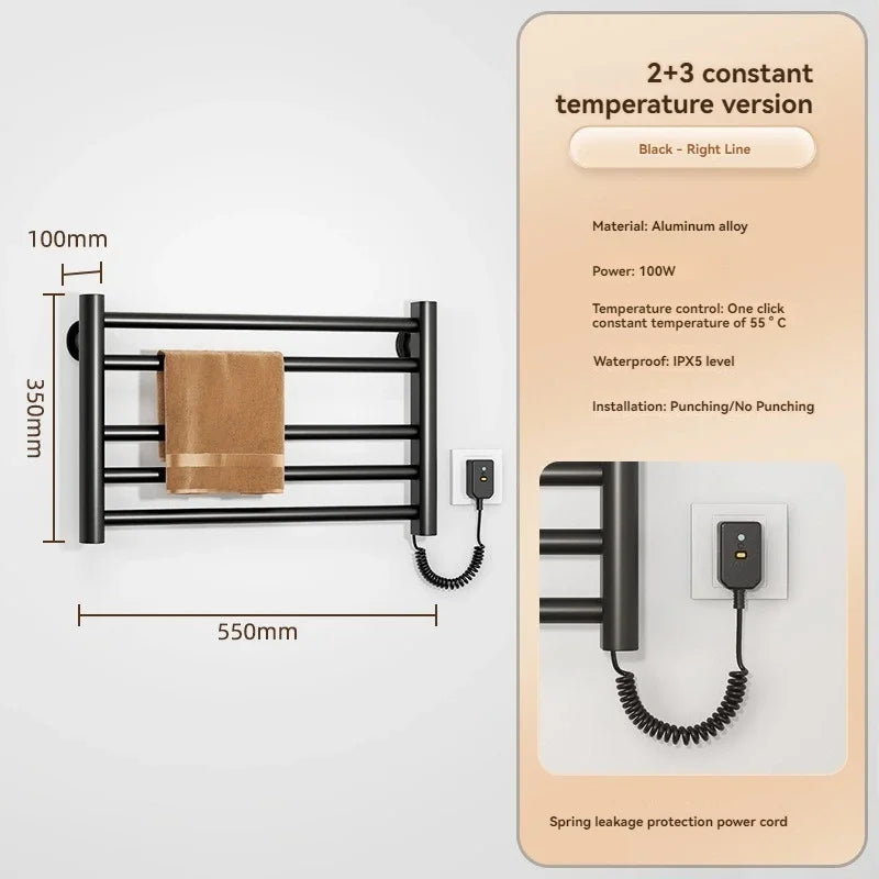 Bad Smart Touch Heizung Intelligente Elektrische Beheizte Handtuch Rack Edelstahl Temperatur Digital Display Handtuch Trockner