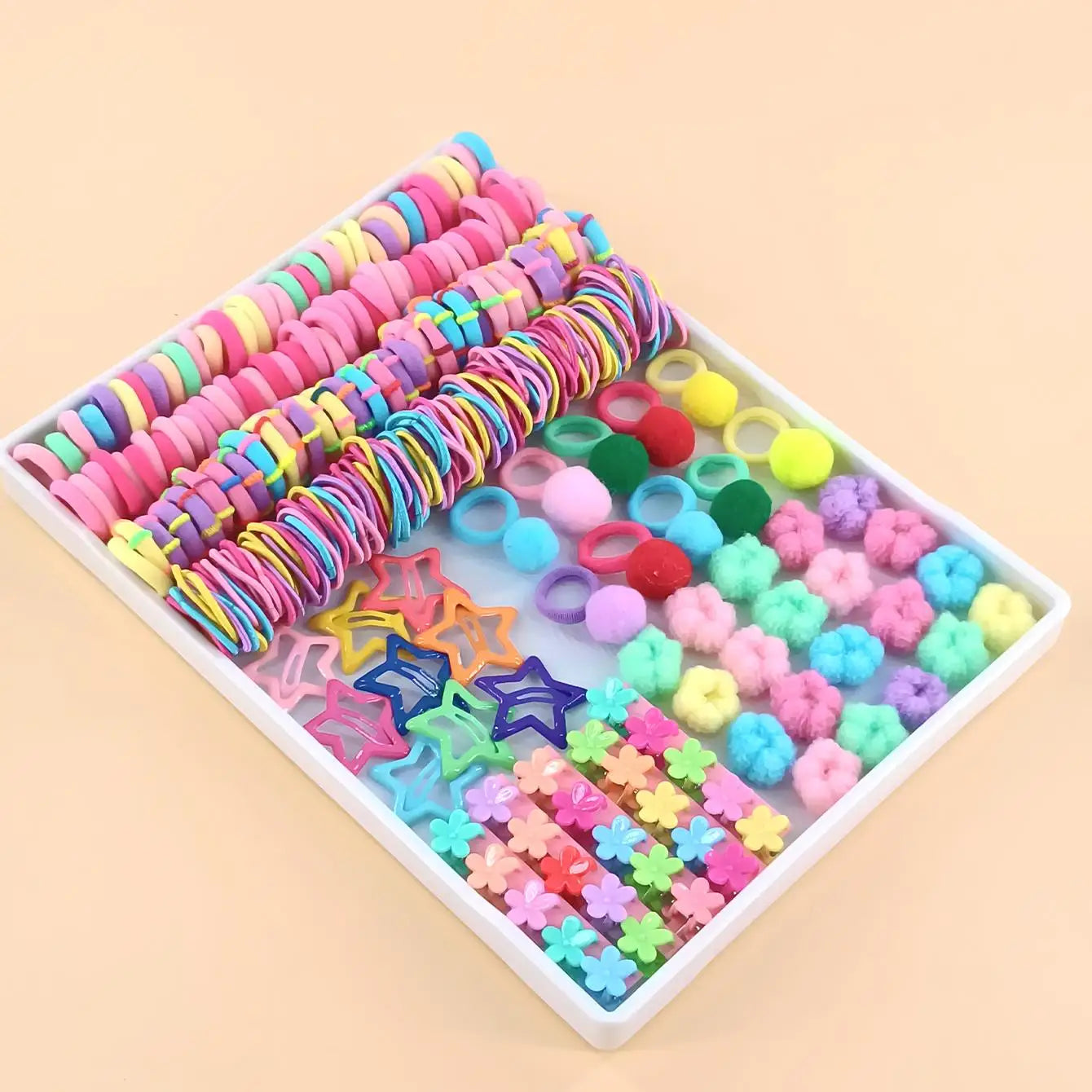 Girl Elastic Hair Bands Hair Pins Claw Clips Ponytail Hold Hair Tie Rubber Bands Scrunchie Hair Accessories Bands set for Girls.