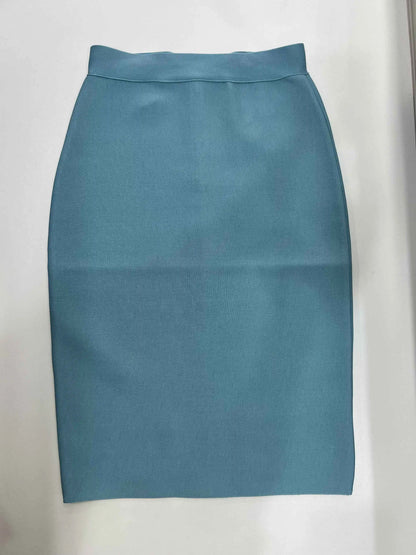 60CM Knee Length Summer Bandage Skirts For Women Candy Color Bodycon Pencil Skirt Ladies Elegant Office Business Formal XL XXL