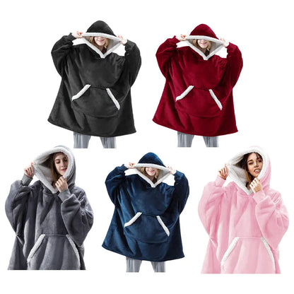 Tragbare Decke mit Kapuze, für Damen und Herren, übergroß, Flanell, Sherpa-Fleece, mit Kapuze, weich, gemütlich, warm, Decke, Sweatshirt, Geschenke.