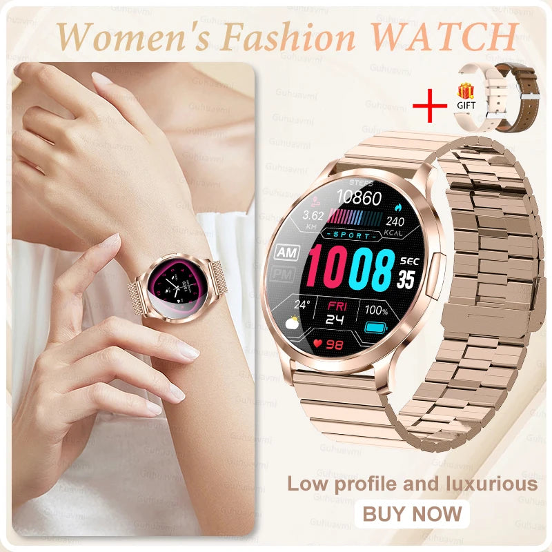 2025 New Smart Watch For Women AMOLED Screen Watches IP68 Waterproof Heart Rate Monitor Ladies Call Smart watch For Android ios