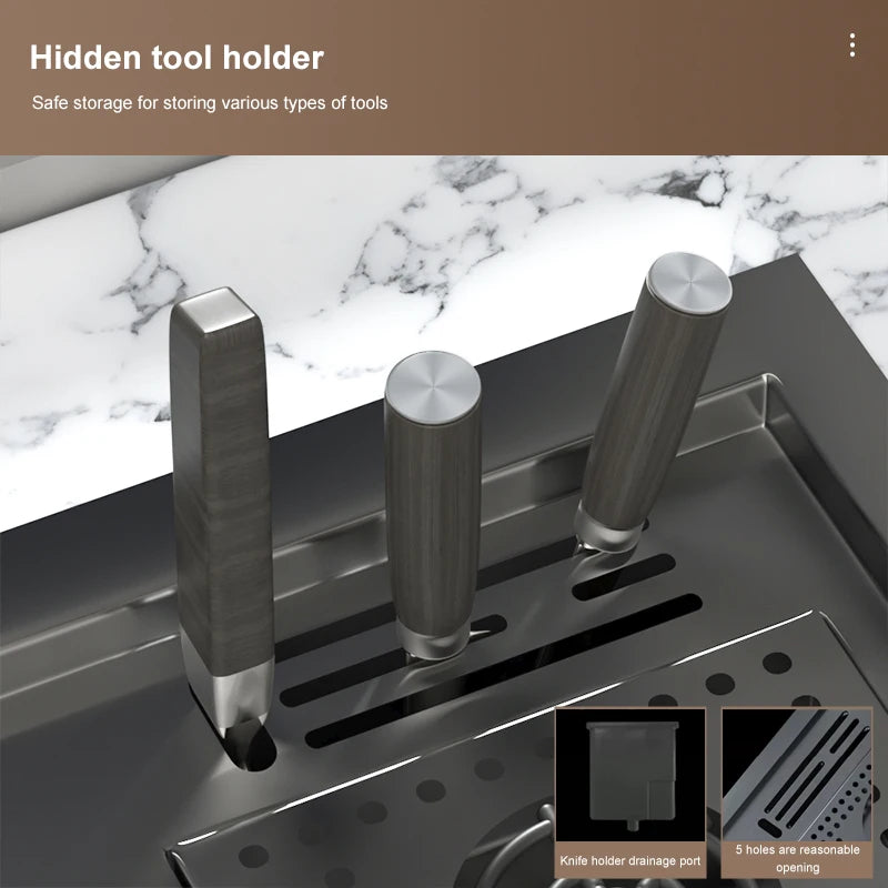 Neues abgestuftes Edelstahlspülbecken für die Küche, multifunktionale Tassenwaschbecken, Geschirrspülbecken, großes Einzelschlitz-Waschbecken