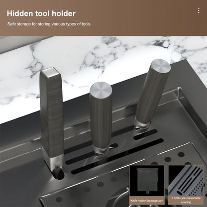 Neues abgestuftes Edelstahlspülbecken für die Küche, multifunktionale Tassenwaschbecken, Geschirrspülbecken, großes Einzelschlitz-Waschbecken