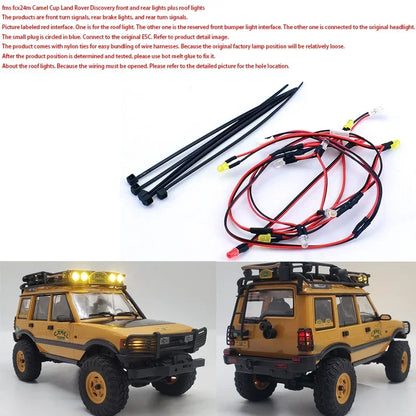LED 5V Lighting Upgrade System Front and Rear Lamp for 1/24 RC Crawler Car FMS FCX24M Camel Cup Discovery Range Rover Parts