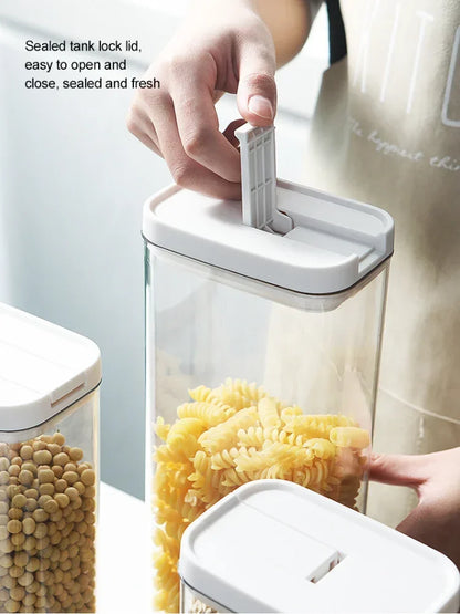 Pasta Storage Box Transparent Plastic Grain Seal Tank Spaghetti Storage Container Moisture-Proof Snack Jar Kitchen Food Tank.